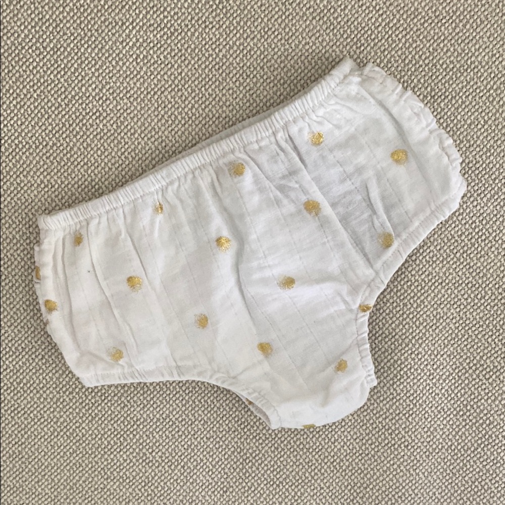 Aden + Anais Gold Polka Dot Bloomers